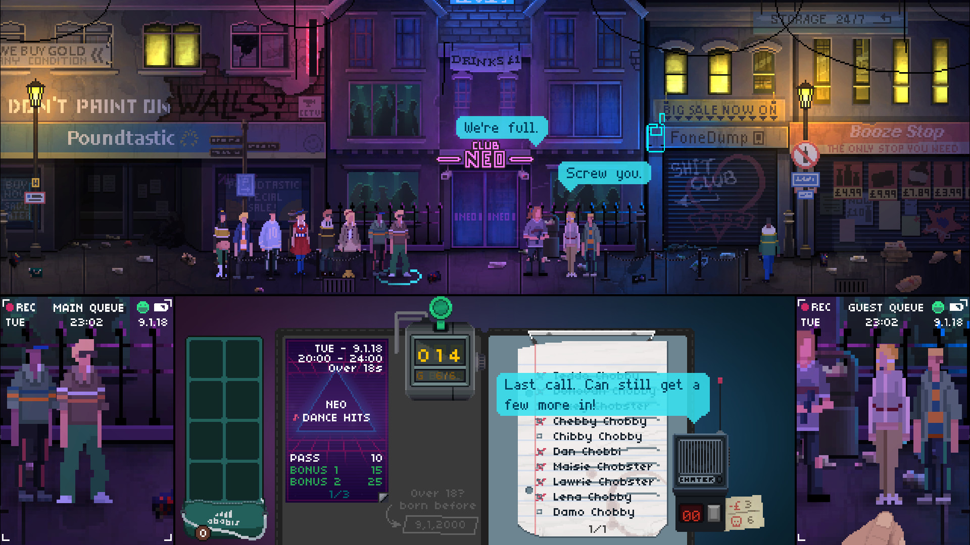 night club bouncer papers please game